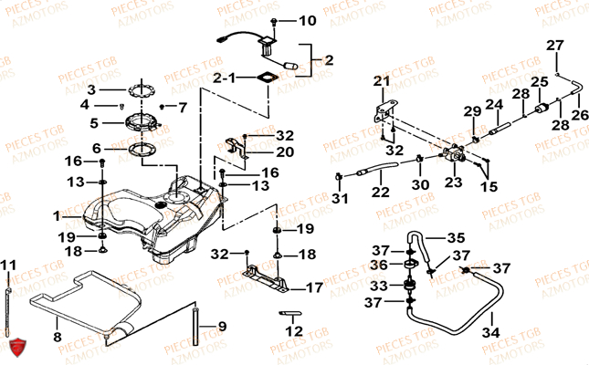 Reservoir A Partir Du No Serie 012497 TGB Pieces TGB TARGET 400/425 4x4 (No Serie RFCFBEVEA.. Type: VSE)