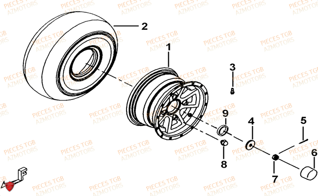 Roues Avant TGB Pieces TGB TARGET 400/425 4x4 (No Serie RFCFBEVEA.. Type: VSE)