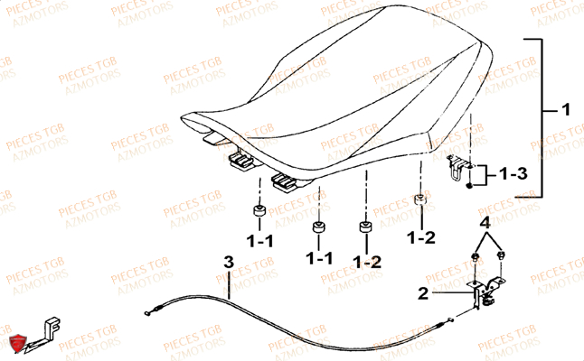 Selle TGB Pieces TGB TARGET 400/425 4x4 (No Serie RFCFBEVEA.. Type: VSE)