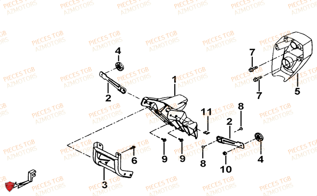 Support TGB Pieces TGB TARGET 400/425 4x4 (No Serie RFCFBEVEA.. Type: VSE)