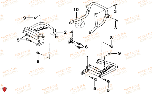 Support Pare Chocs TGB Pieces TGB TARGET 400/425 4x4 (No Serie RFCFBEVEA.. Type: VSE)