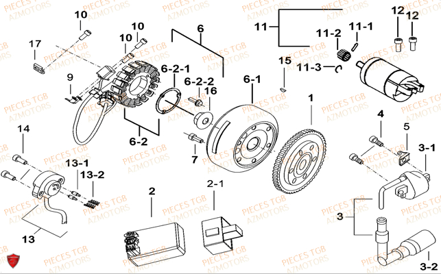 Systeme Electrique 1 TGB Pieces TGB TARGET 400/425 4x4 (No Serie RFCFBEVEA.. Type: VSE)