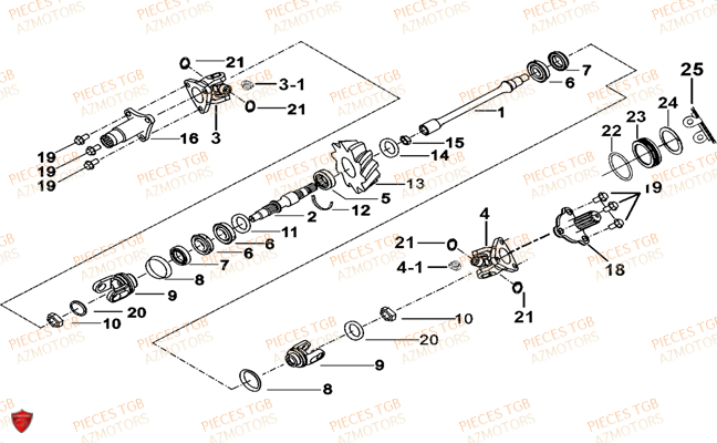 Transmission TGB Pieces TGB TARGET 400/425 4x4 (No Serie RFCFBEVEA.. Type: VSE)