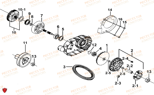 Variateur TGB Pieces TGB TARGET 400/425 4x4 (No Serie RFCFBEVEA.. Type: VSE)