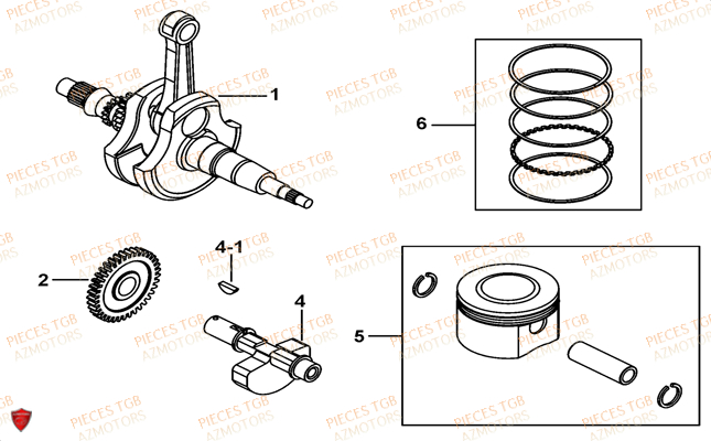 Vilebrequin TGB Pieces TGB TARGET 400/425 4x4 (No Serie RFCFBEVEA.. Type: VSE)