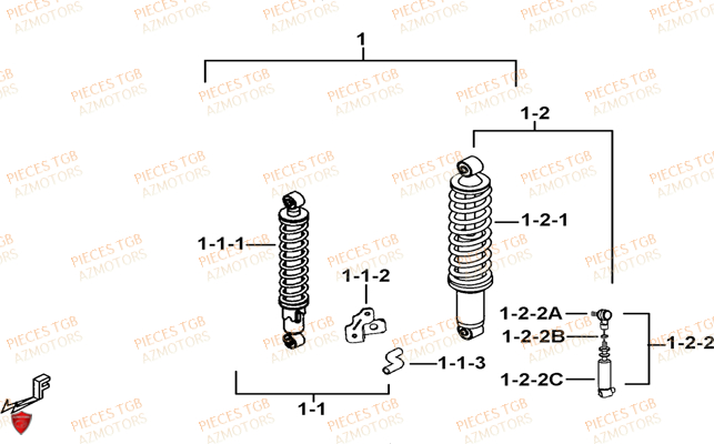 Amortisseurs TGB Pieces TGB TARGET 460 IRS (No Serie RFCFBFVFD...Type: VSF-D)