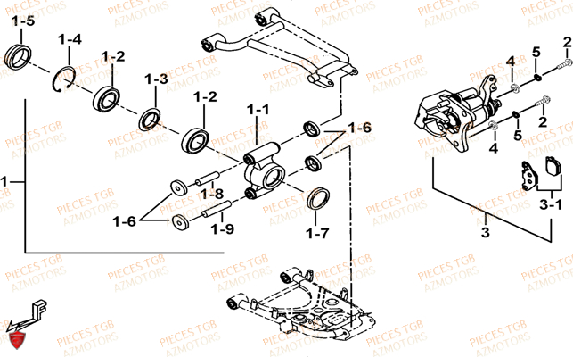 Axe Arriere TGB Pieces TGB TARGET 460 IRS (No Serie RFCFBFVFD...Type: VSF-D)