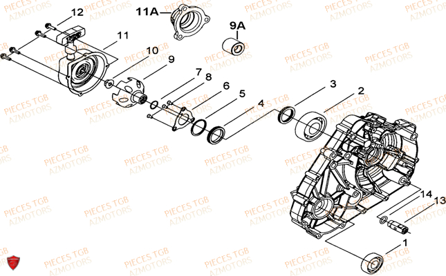 CACHE CARTER MOTEUR GAUCHE 1 TGB TGB TARGET 460 IRS