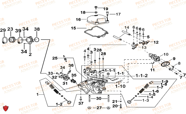 Culasse TGB Pieces TGB TARGET 460 IRS (No Serie RFCFBFVFD...Type: VSF-D)