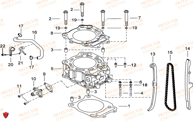 Cylindre TGB Pieces TGB TARGET 460 IRS (No Serie RFCFBFVFD...Type: VSF-D)