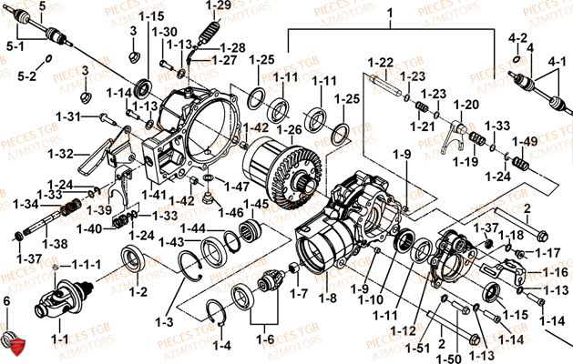 Differentiel Avant TGB Pieces TGB TARGET 460 IRS (No Serie RFCFBFVFD...Type: VSF-D)