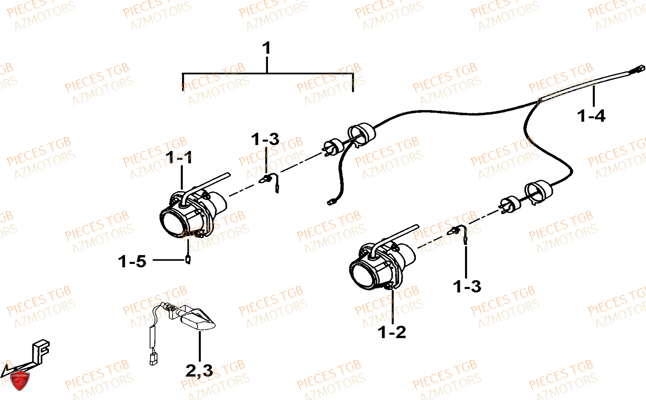 Eclairage Avant TGB Pieces TGB TARGET 460 IRS (No Serie RFCFBFVFD...Type: VSF-D)