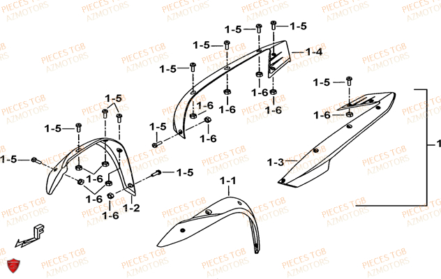 Elargisseurs Ailes TGB Pieces TGB TARGET 460 IRS (No Serie RFCFBFVFD...Type: VSF-D)