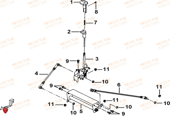 Levier De Vitesses TGB Pieces TGB TARGET 460 IRS (No Serie RFCFBFVFD...Type: VSF-D)