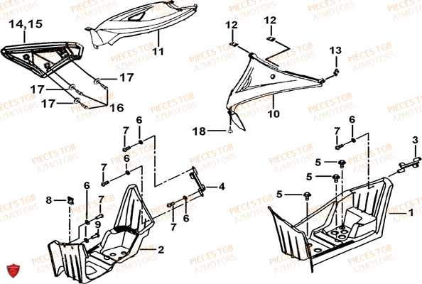 Marche Pied TGB Pieces TGB TARGET 460 IRS (No Serie RFCFBFVFD...Type: VSF-D)