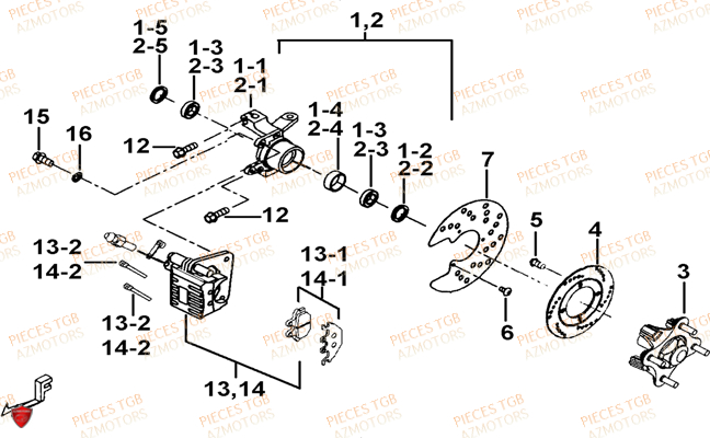 Porte Fusee De Direction TGB Pieces TGB TARGET 460 IRS (No Serie RFCFBFVFD...Type: VSF-D)