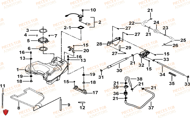Reservoir TGB Pieces TGB TARGET 460 IRS (No Serie RFCFBFVFD...Type: VSF-D)