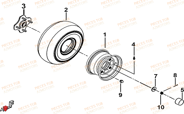 Roues Arriere TGB Pieces TGB TARGET 460 IRS (No Serie RFCFBFVFD...Type: VSF-D)
