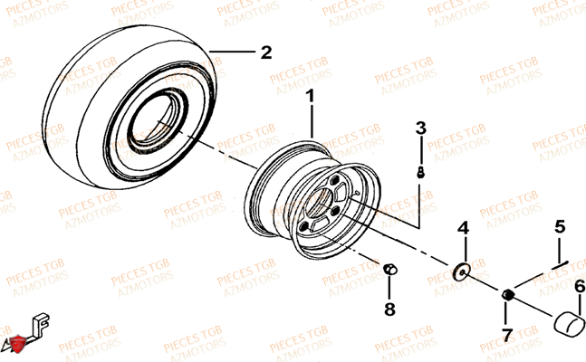 Roues Avant TGB Pieces TGB TARGET 460 IRS (No Serie RFCFBFVFD...Type: VSF-D)