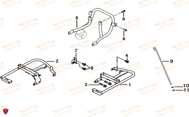 Support Pare Chocs TGB Pieces TGB TARGET 460 IRS (No Serie RFCFBFVFD...Type: VSF-D)