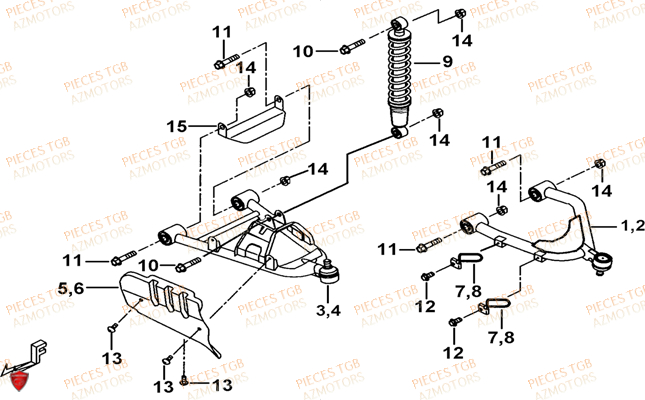 Suspension Avant TGB Pieces TGB TARGET 460 IRS (No Serie RFCFBFVFD...Type: VSF-D)