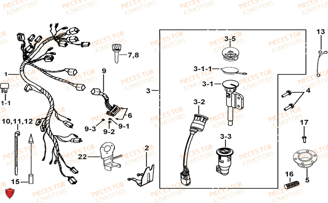 Systeme Electrique 2 TGB Pieces TGB TARGET 460 IRS (No Serie RFCFBFVFD...Type: VSF-D)