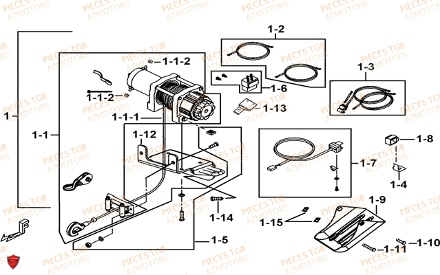 Treuil Modele Tgb Co TGB Pieces TGB TARGET 460 IRS (No Serie RFCFBFVFD...Type: VSF-D)