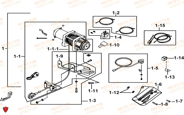 Treuil Modele Tgb Ly TGB Pieces TGB TARGET 460 IRS (No Serie RFCFBFVFD...Type: VSF-D)