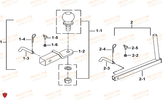 Attelage Option TGB Pieces TGB TARGET 550 IRS 4x4 (No Serie RFCFBEVDE... Type: VSG-DE)