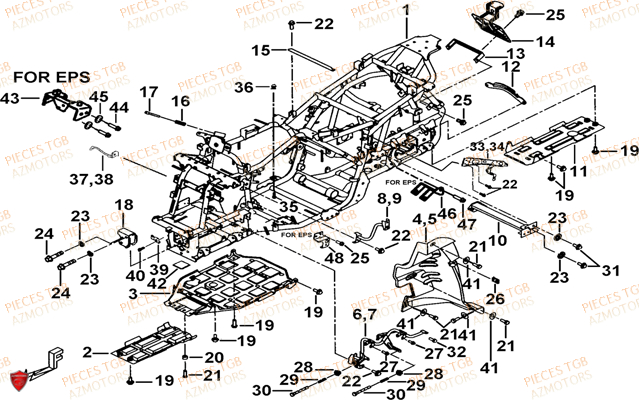 Chassis TGB Pieces TGB TARGET 550 IRS 4x4 (No Serie RFCFBEVDE... Type: VSG-DE)