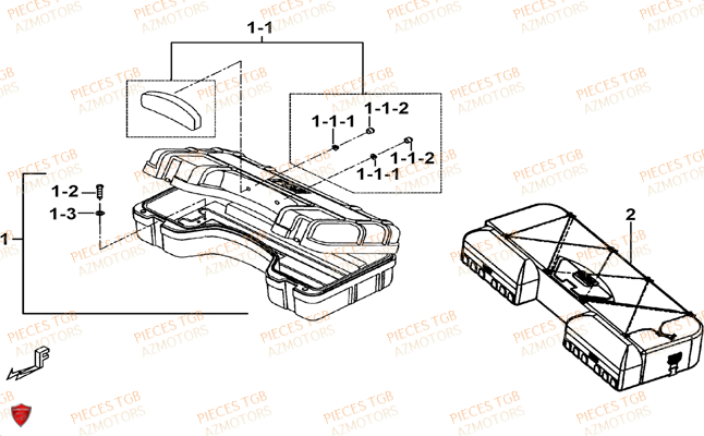 Coffre Arriere Option TGB Pieces TGB TARGET 550 IRS 4x4 (No Serie RFCFBEVDE... Type: VSG-DE)