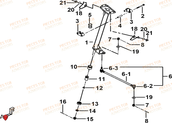 Colonne De Direction TGB Pieces TGB TARGET 550 IRS 4x4 (No Serie RFCFBEVDE... Type: VSG-DE)