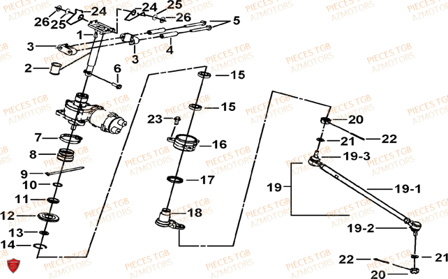 Colonne Direction Eps TGB Pieces TGB TARGET 550 IRS 4x4 (No Serie RFCFBEVDE... Type: VSG-DE)