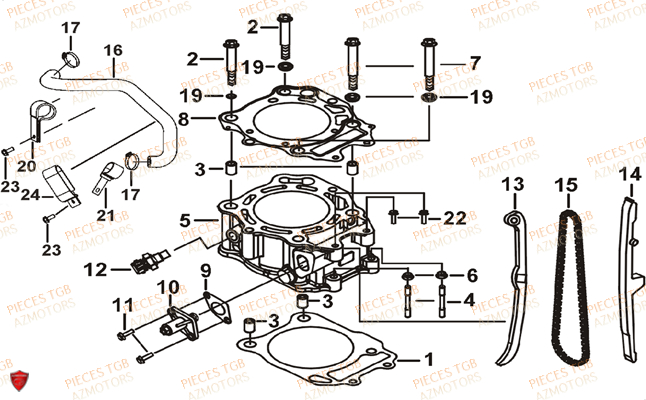 Cylindre TGB Pieces TGB TARGET 550 IRS 4x4 (No Serie RFCFBEVDE... Type: VSG-DE)