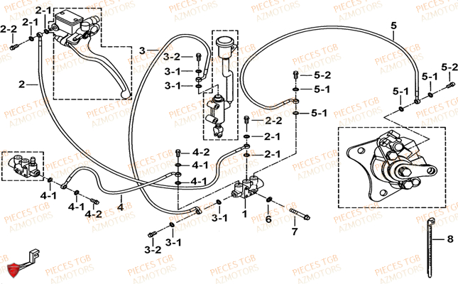 Frein Arriere TGB Pieces TGB TARGET 550 IRS 4x4 (No Serie RFCFBEVDE... Type: VSG-DE)