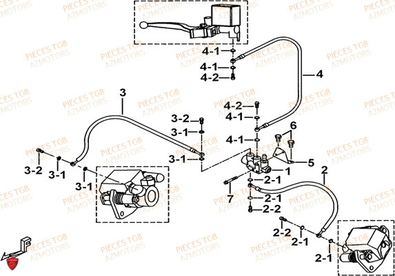 Frein Avant TGB Pieces TGB TARGET 550 IRS 4x4 (No Serie RFCFBEVDE... Type: VSG-DE)