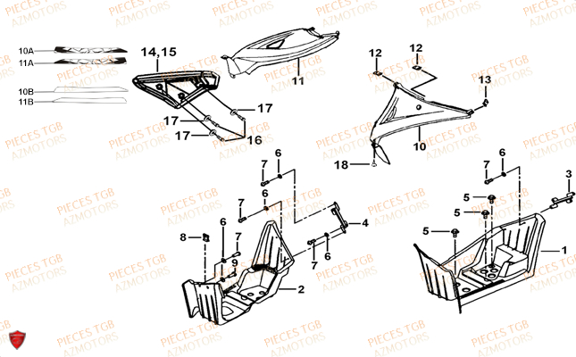 Marche Pied TGB Pieces TGB TARGET 550 IRS 4x4 (No Serie RFCFBEVDE... Type: VSG-DE)