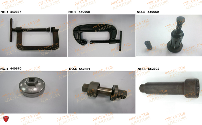 Outils 4 TGB Pieces TGB TARGET 550 IRS 4x4 (No Serie RFCFBEVDE... Type: VSG-DE)