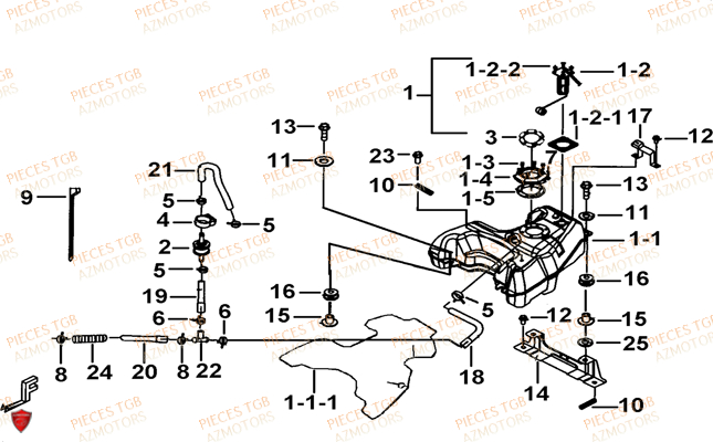 Reservoir TGB Pieces TGB TARGET 550 IRS 4x4 (No Serie RFCFBEVDE... Type: VSG-DE)