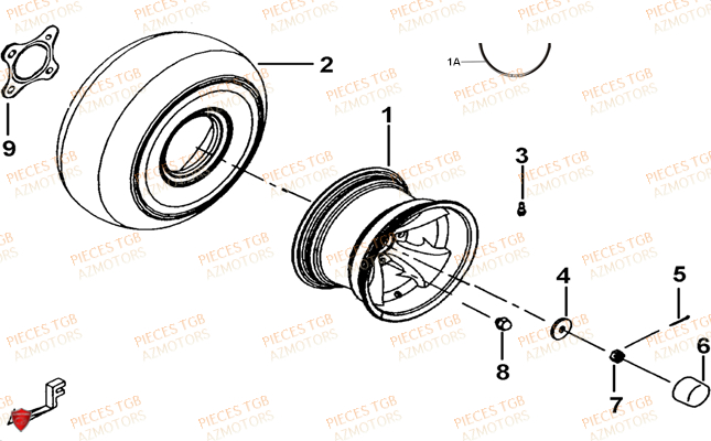 Roues Avant TGB Pieces TGB TARGET 550 IRS 4x4 (No Serie RFCFBEVDE... Type: VSG-DE)
