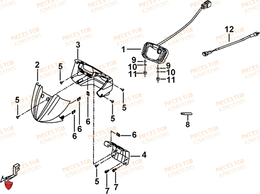 Compteur AZMOTORS Pieces TGB TARGET 600 (No Serie RFCFBHVHB.. Type: VSH-DE)