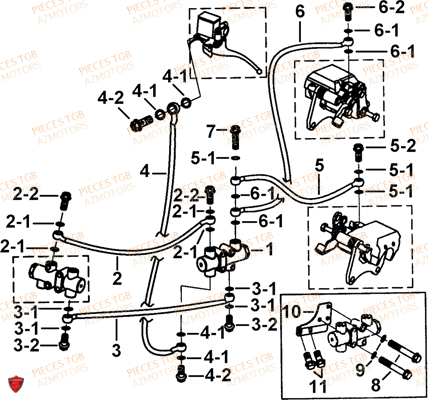 Frein Arriere TGB Pieces TGB TARGET 600 (No Serie RFCFBHVHB.. Type: VSH-DE)