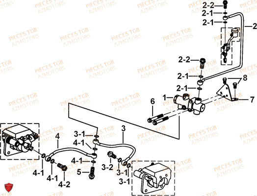 Frein Avant AZMOTORS Pieces TGB TARGET 600 (No Serie RFCFBHVHB.. Type: VSH-DE)