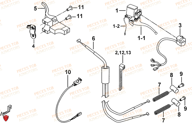 Maitre Cylindre AZMOTORS Pieces TGB TARGET 600 (No Serie RFCFBHVHB.. Type: VSH-DE)