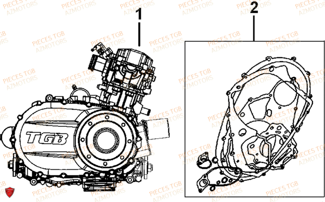 Moteur AZMOTORS Pieces TGB TARGET 600 (No Serie RFCFBHVHB.. Type: VSH-DE)