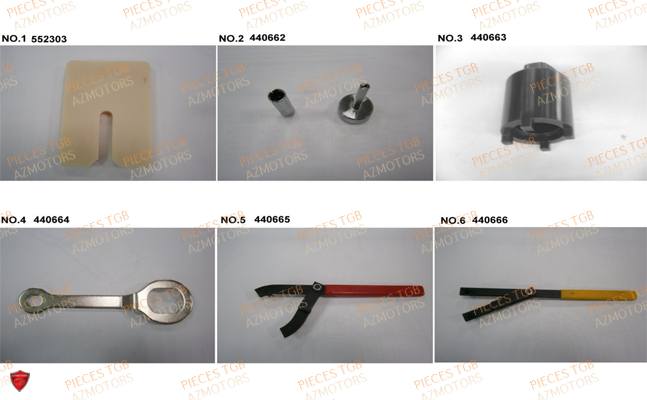 Outils 3 AZMOTORS Pieces TGB TARGET 600 (No Serie RFCFBHVHB.. Type: VSH-DE)