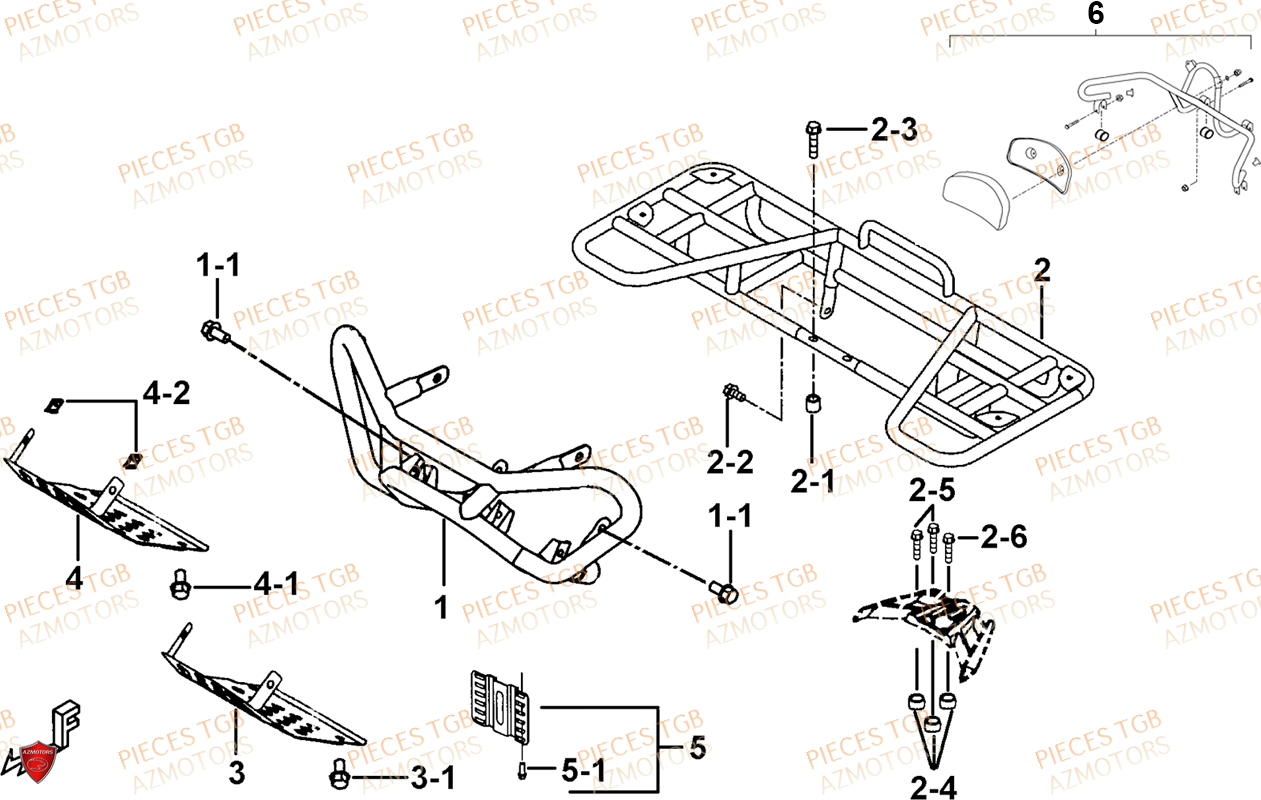 Porte Bagages (option) TGB Pieces TGB TARGET 600 (No Serie RFCFBHVHB.. Type: VSH-DE)