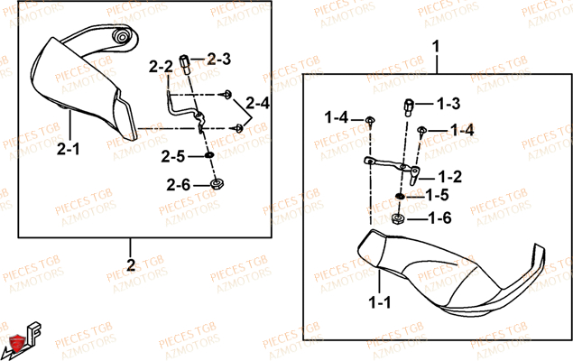 Protege Main (option) TGB Pieces TGB TARGET 600 (No Serie RFCFBHVHB.. Type: VSH-DE)