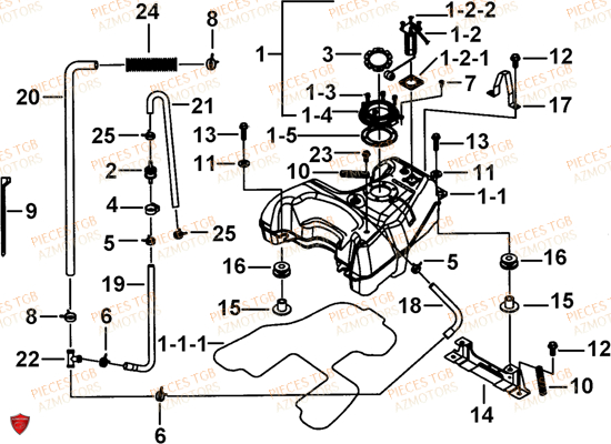 Reservoir TGB Pieces TGB TARGET 600 (No Serie RFCFBHVHB.. Type: VSH-DE)
