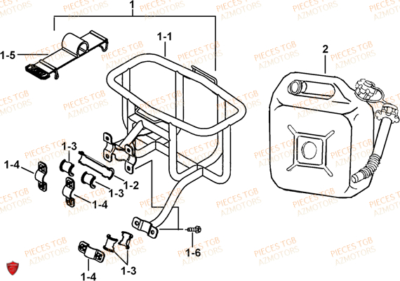 Reservoir Additionnel (option) AZMOTORS Pieces TGB TARGET 600 (No Serie RFCFBHVHB.. Type: VSH-DE)